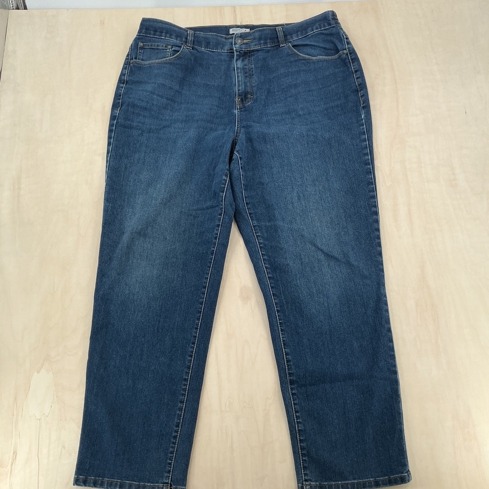Catherines Jeans Womens 16W Blue RightFit Moderately Curvy Straight Leg Casual